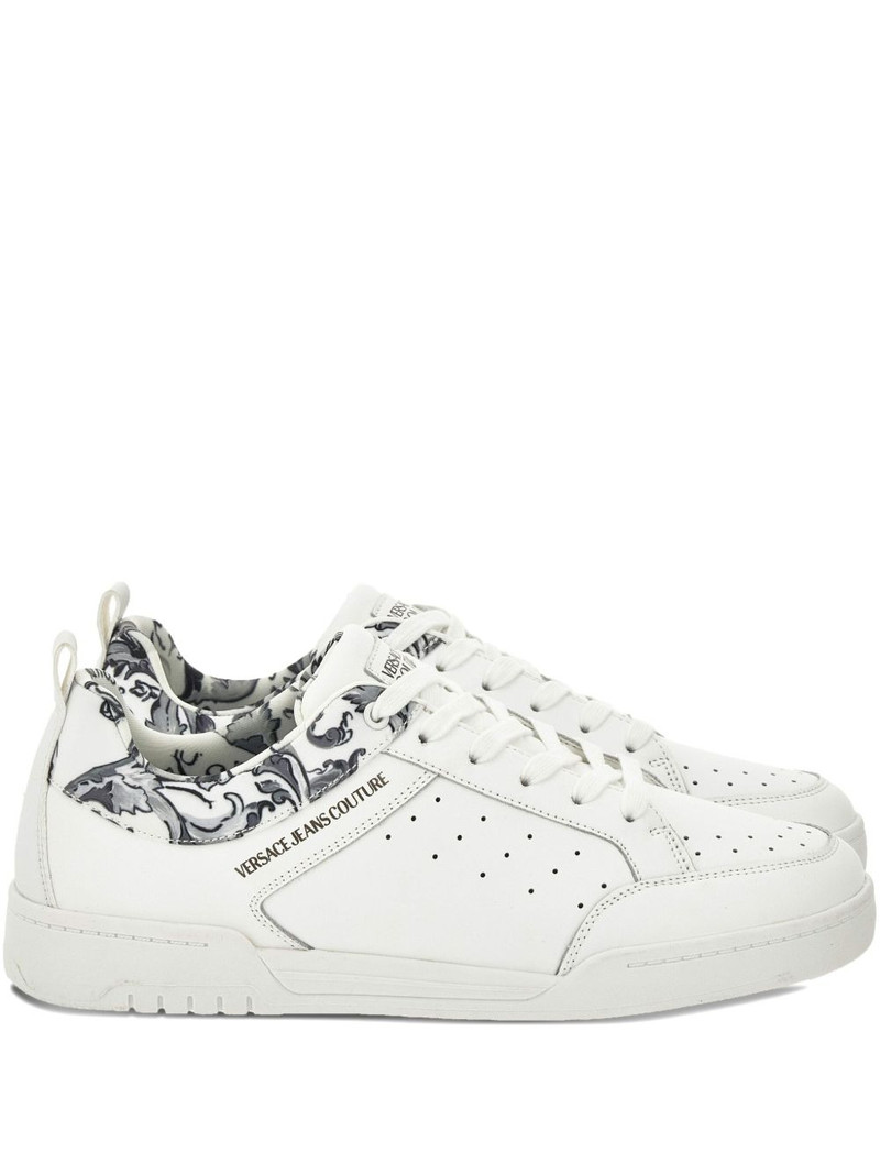 Barocco-print perforated sneakers 1
