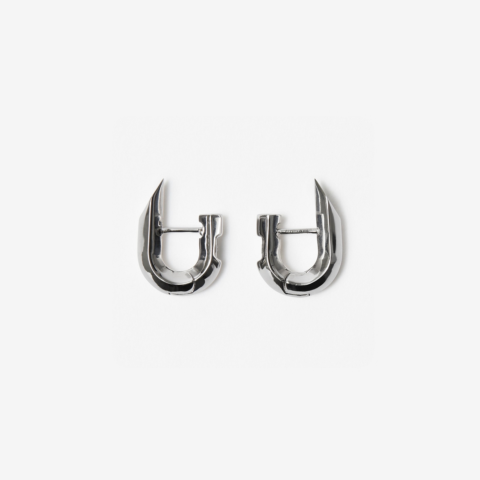 Silver Hollow Spike Earrings - 1