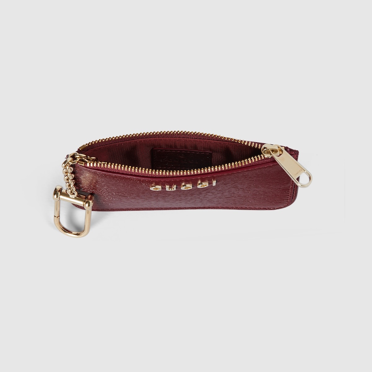 Zip key case with Gucci script - 2