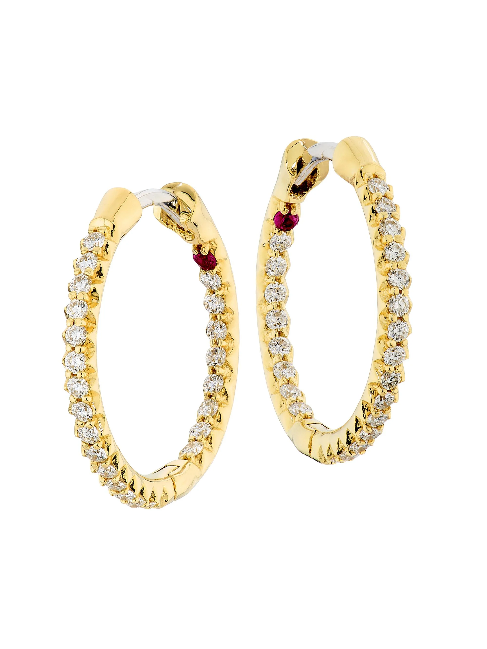 Women's Tiny Treasures 18K Gold & 0.40 TCW Diamond Hoop Earrings - Yellow Gold - 1