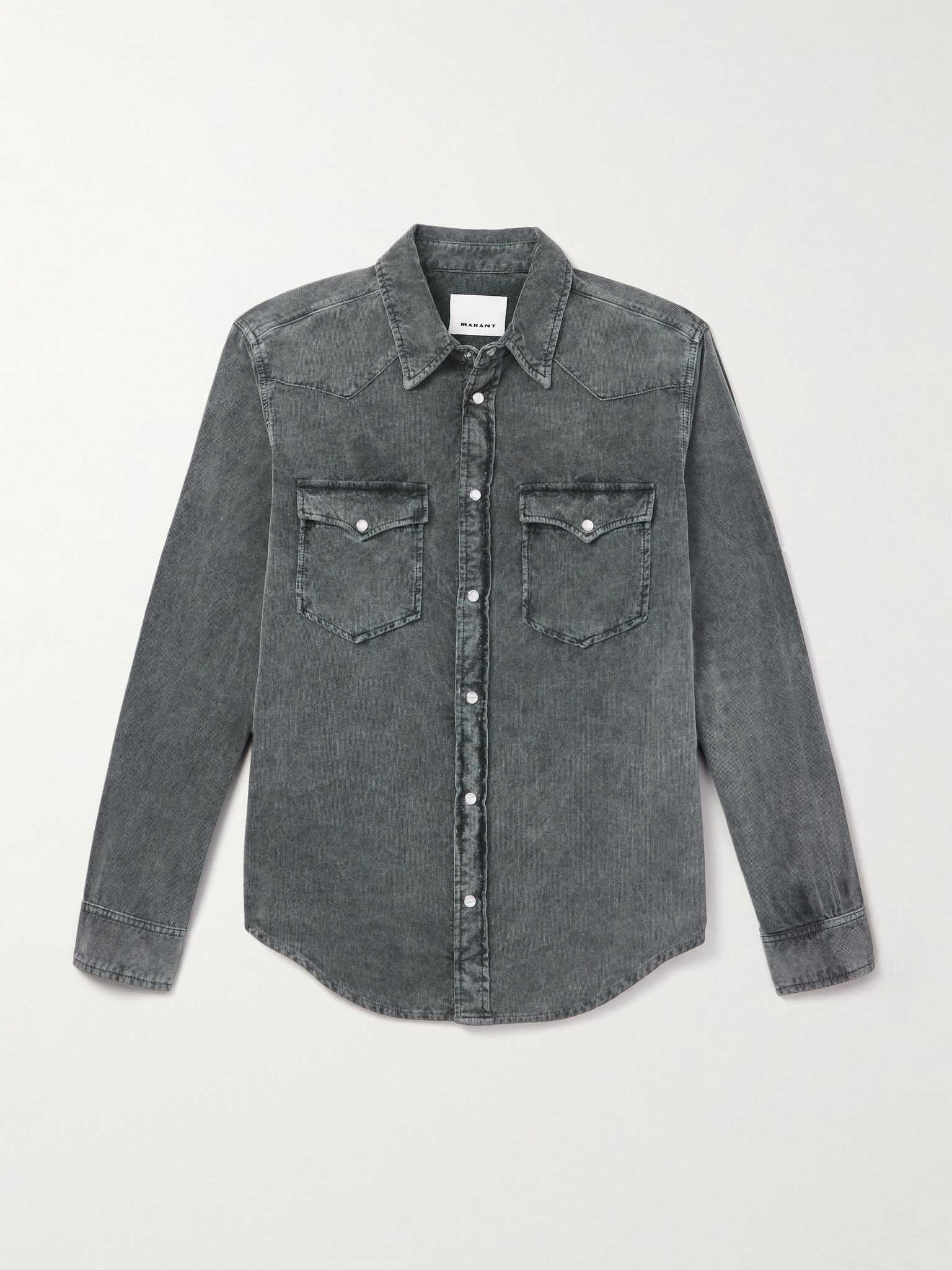 Vasco Cotton-Corduroy Shirt Black - 1