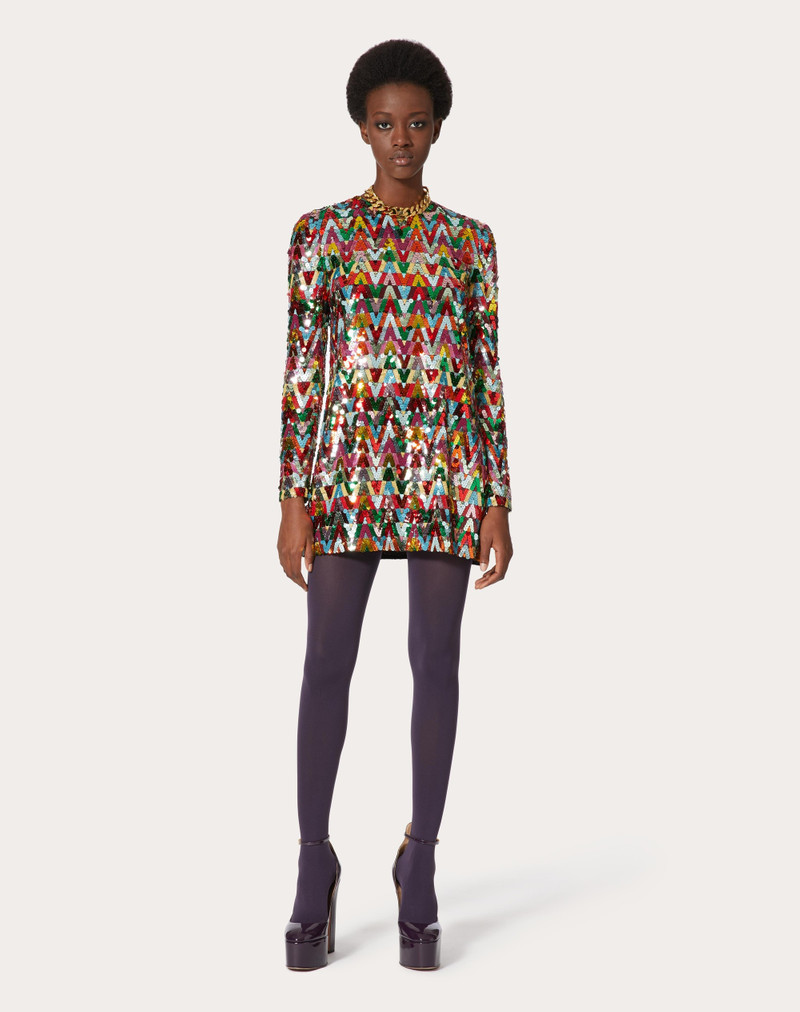 EMBROIDERED CHIFFON DRESS 3
