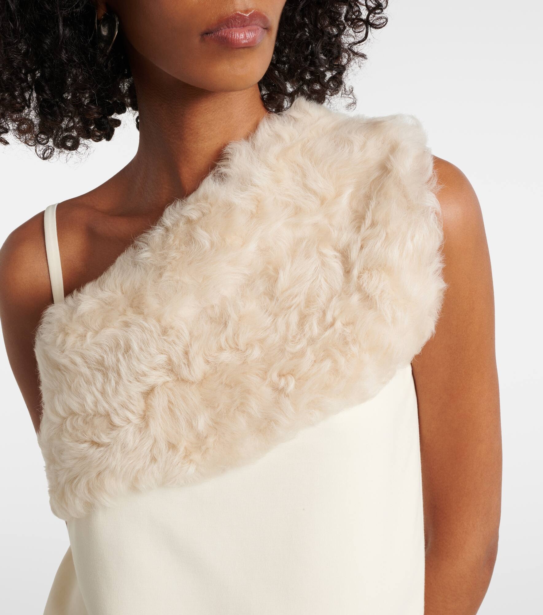 Shearling-trimmed cady top - 4
