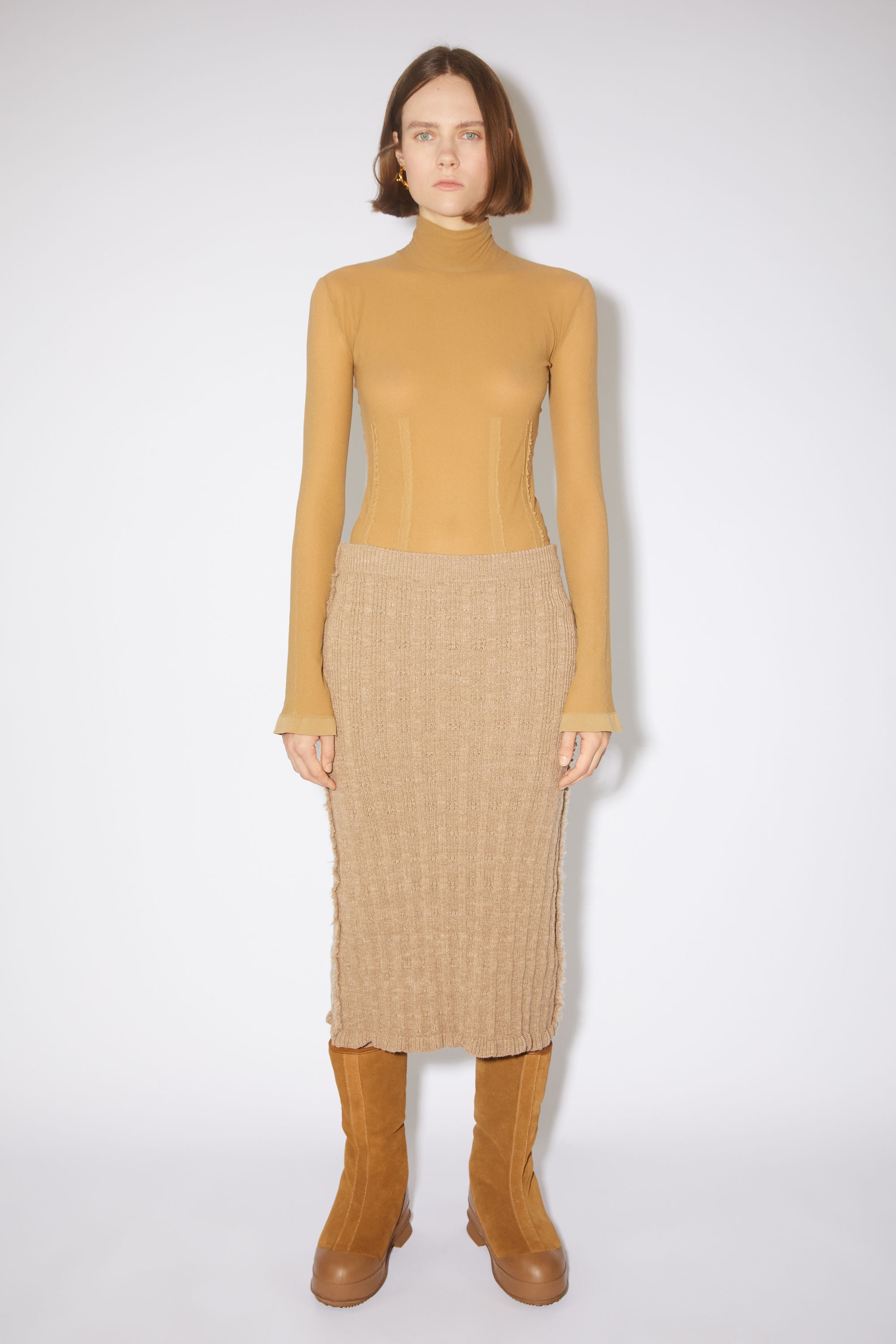 Knitted skirt - Toffee brown - 2