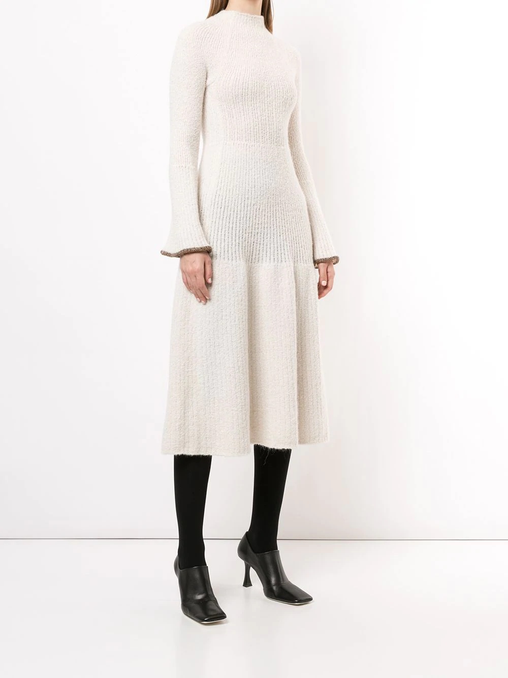 bell sleeve knitted midi dress - 3