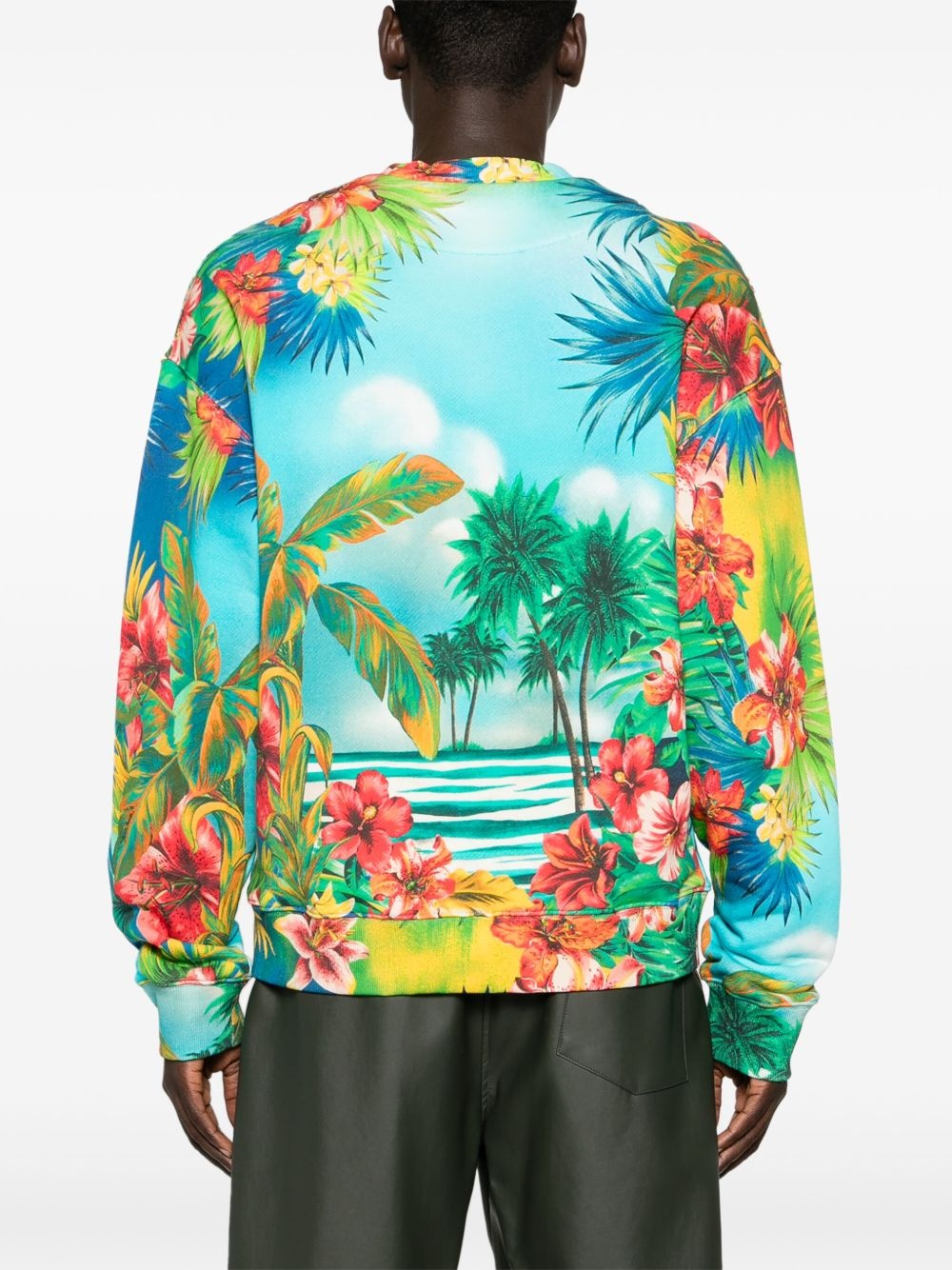 floral-print cotton sweatshirt - 4