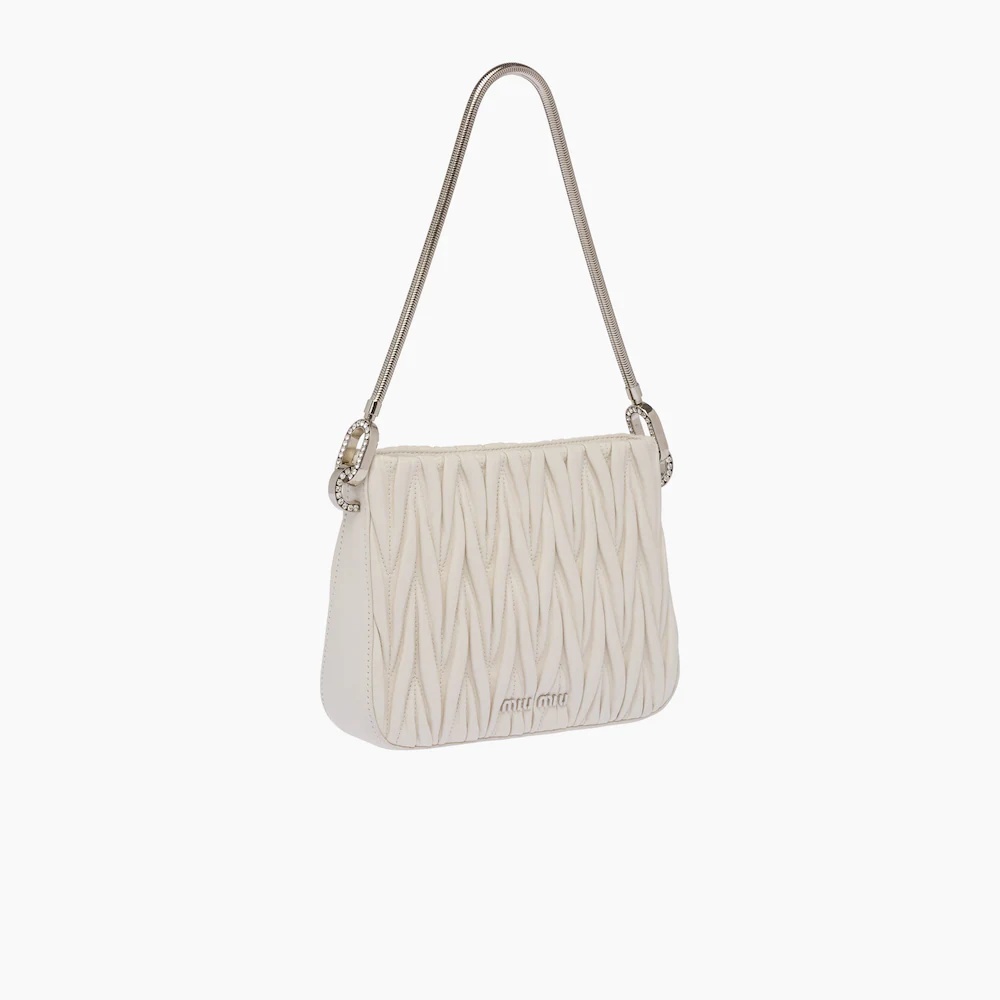 Miu Sassy matelassé nappa leather handbag - 4