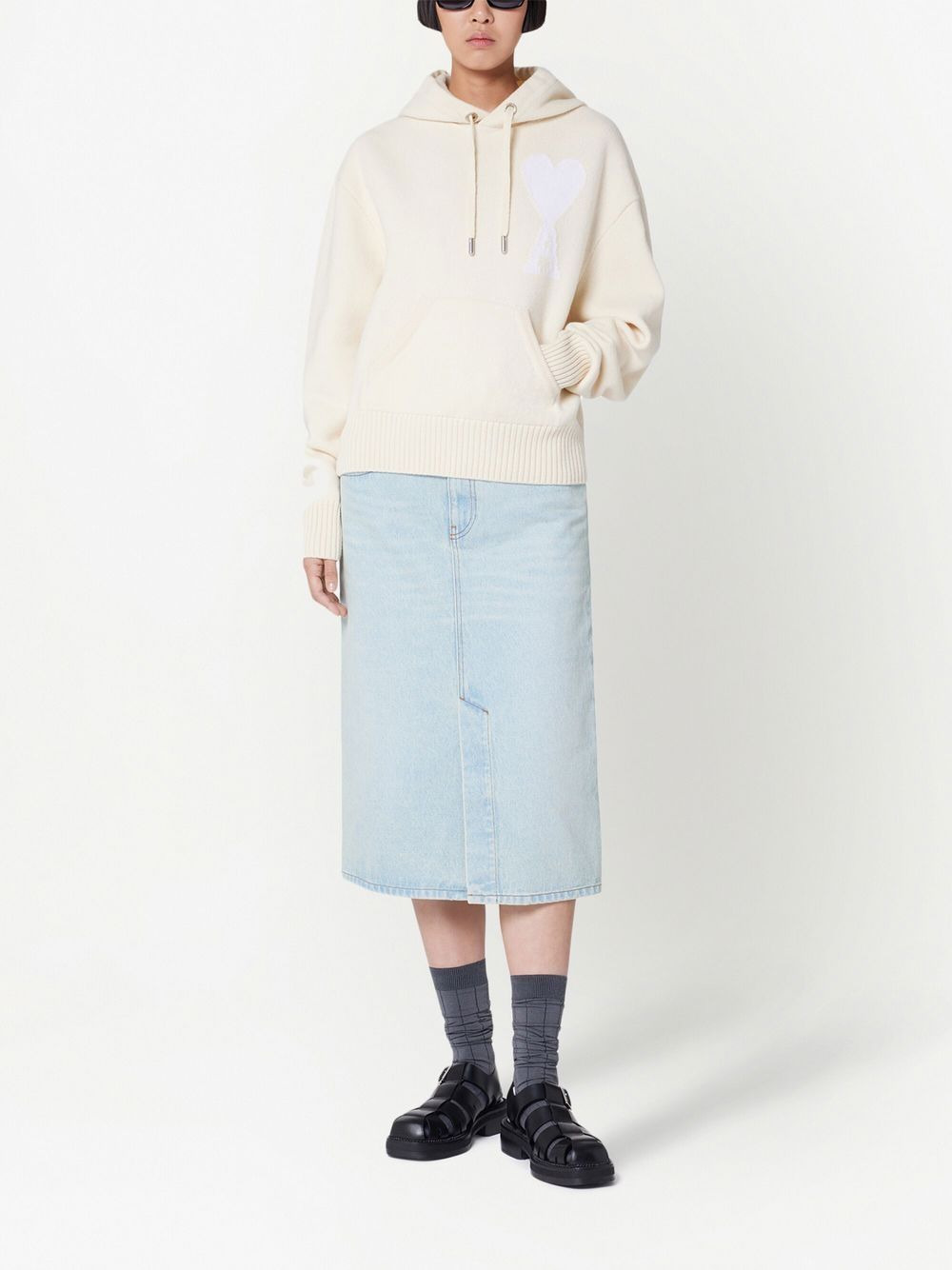 denim pencil midi skirt - 2
