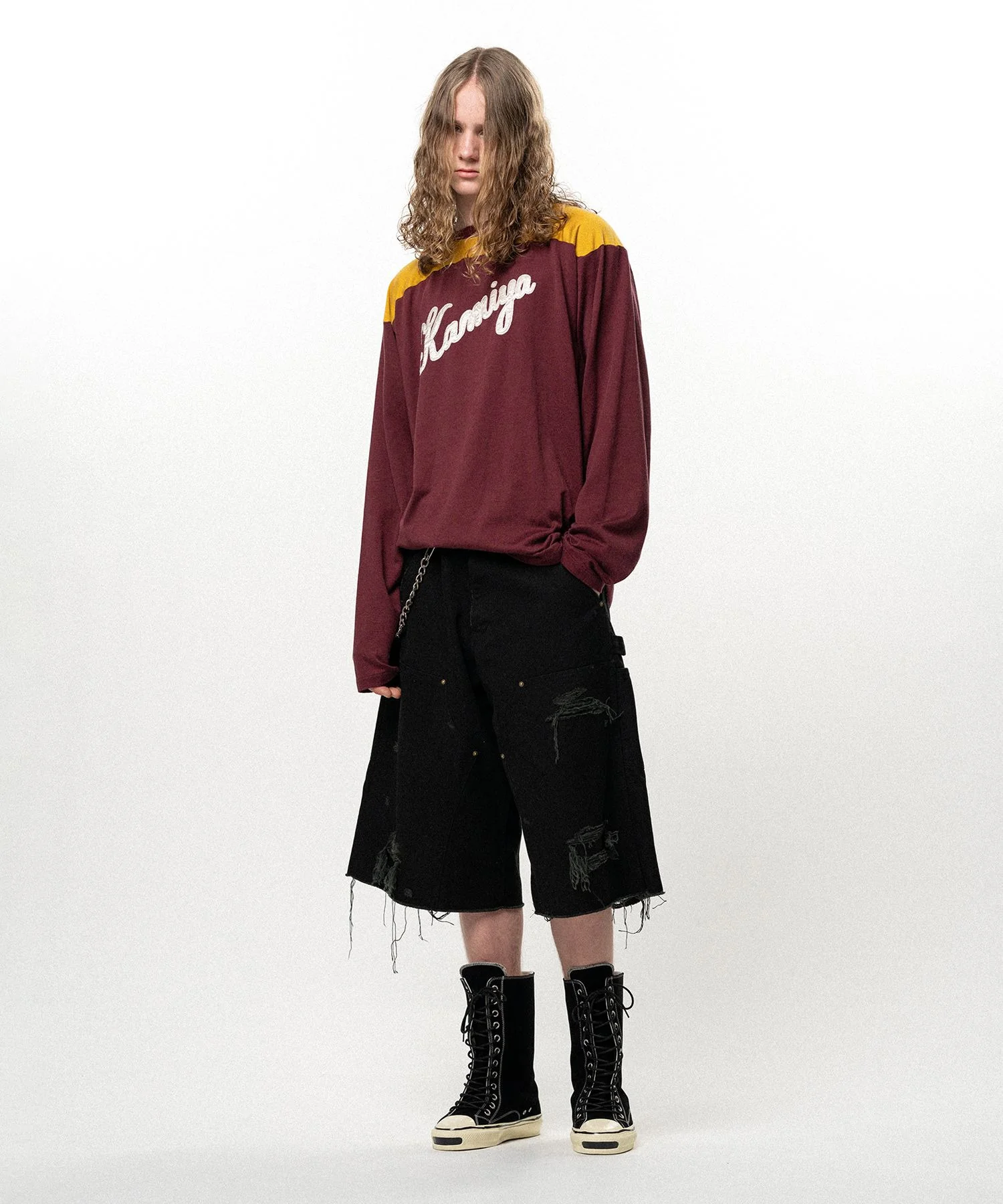 Satin Patch Football L/S T-shirt - 1