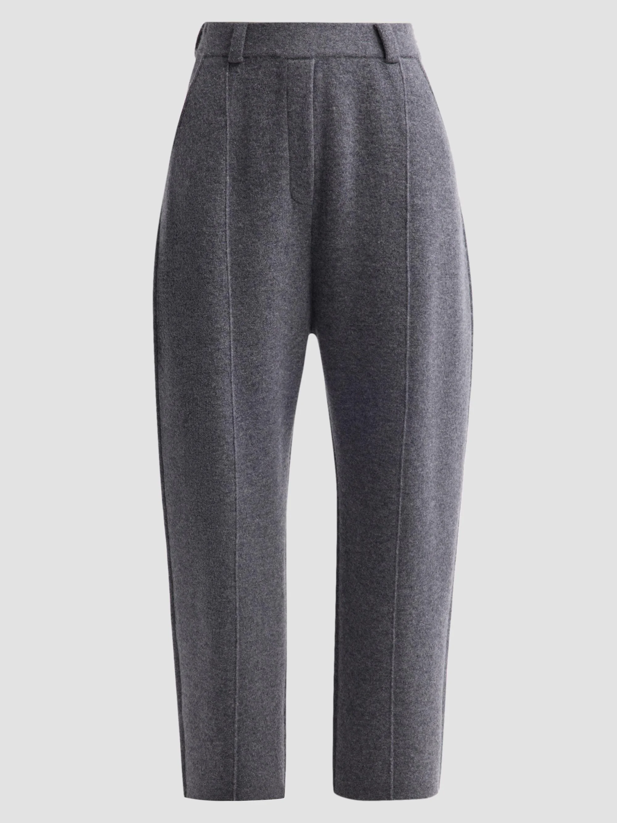 Women's Wrenda Cashmere Knit Barrel-Leg Trousers - Graphite - 1