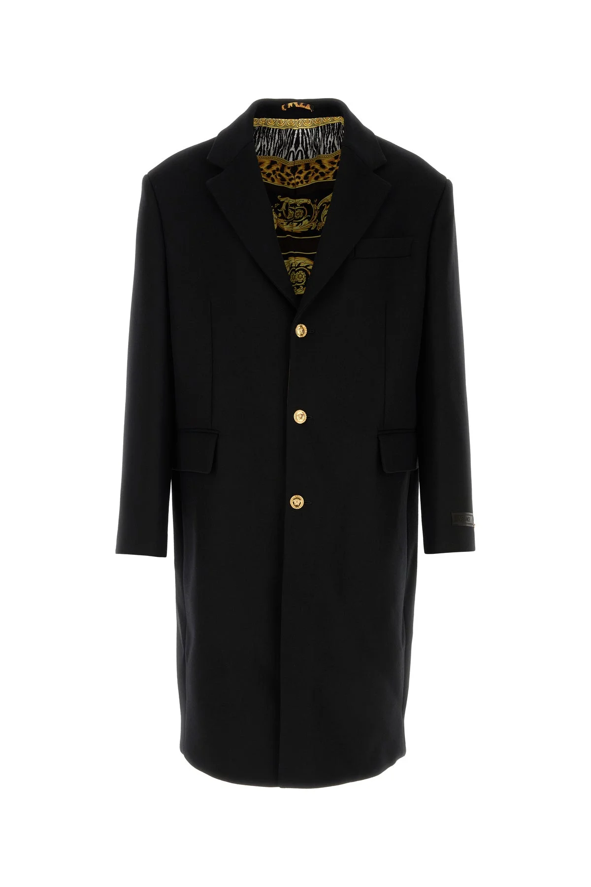 Black wool blend coat - 1