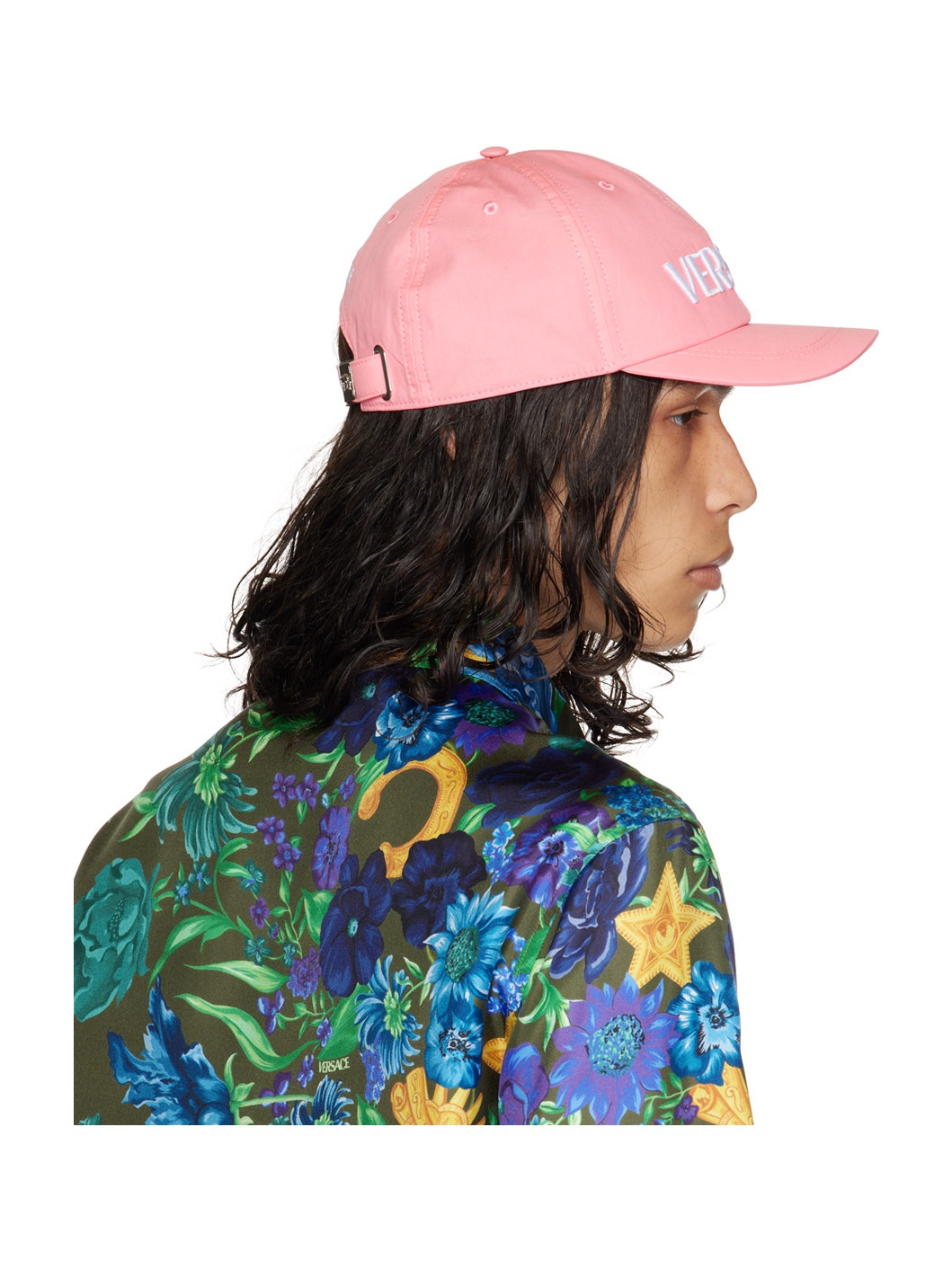 Pink 'Versace' Logo Cap - 3