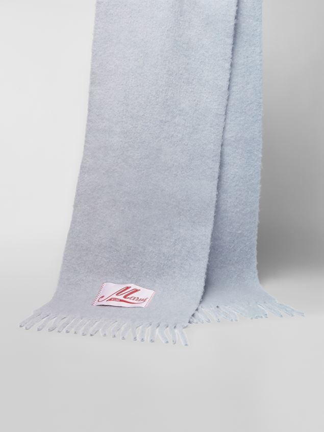 BLUE BRUSHED ALPACA SCARF - 4