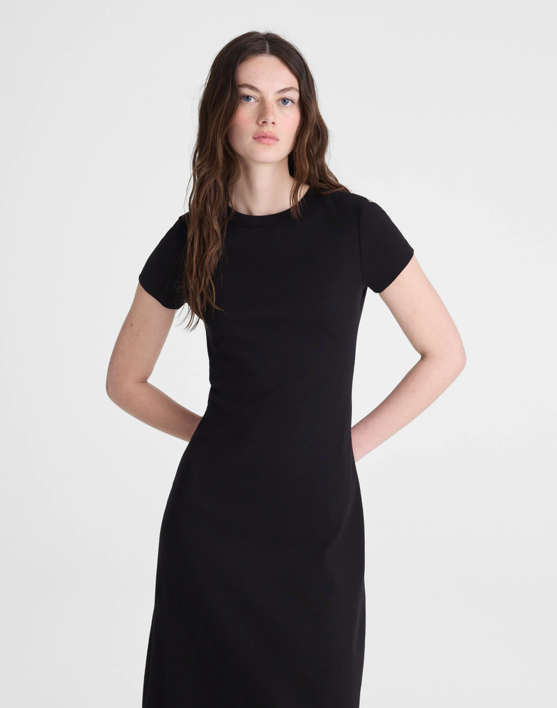 Crewneck Maxi T-Shirt Dress in Compact Cotton 3