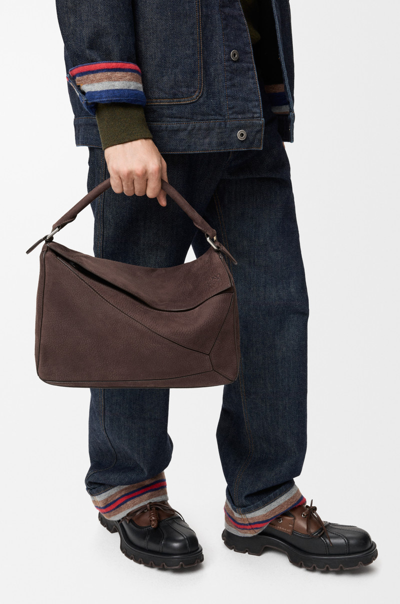 Loewe Large Puzzle bag in grained nubuck outlook