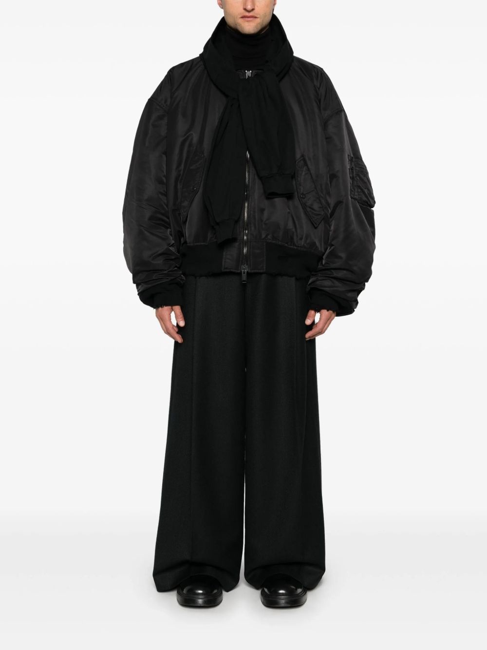 logo-tag bomber jacket - 2