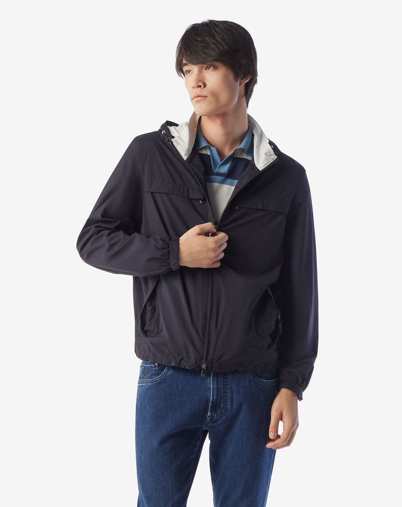 CORNELIANI Navy blue stretch technical fabric jacket outlook