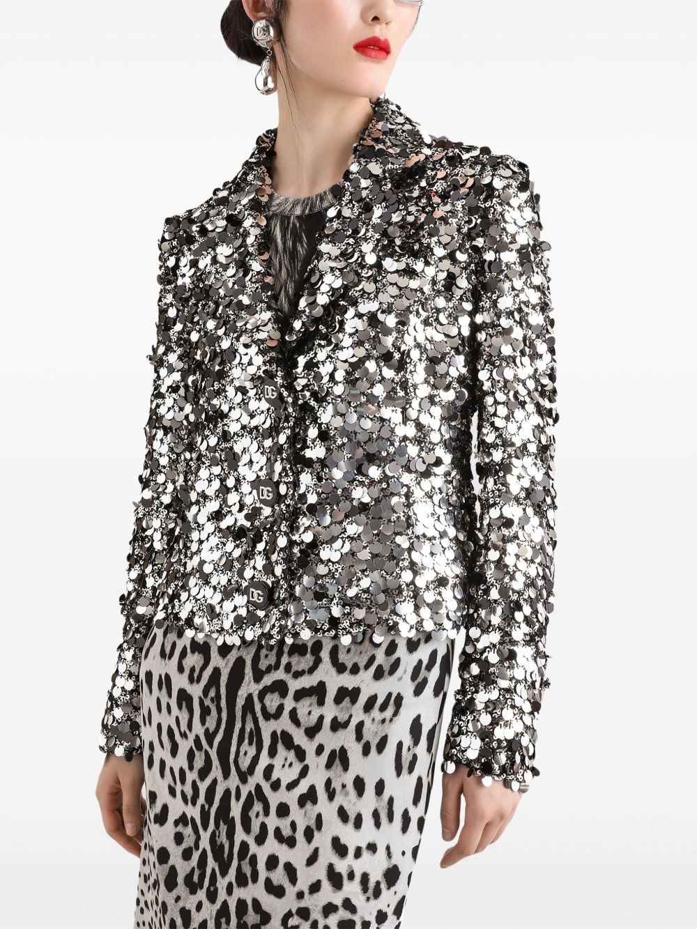 sequinned blazer - 4