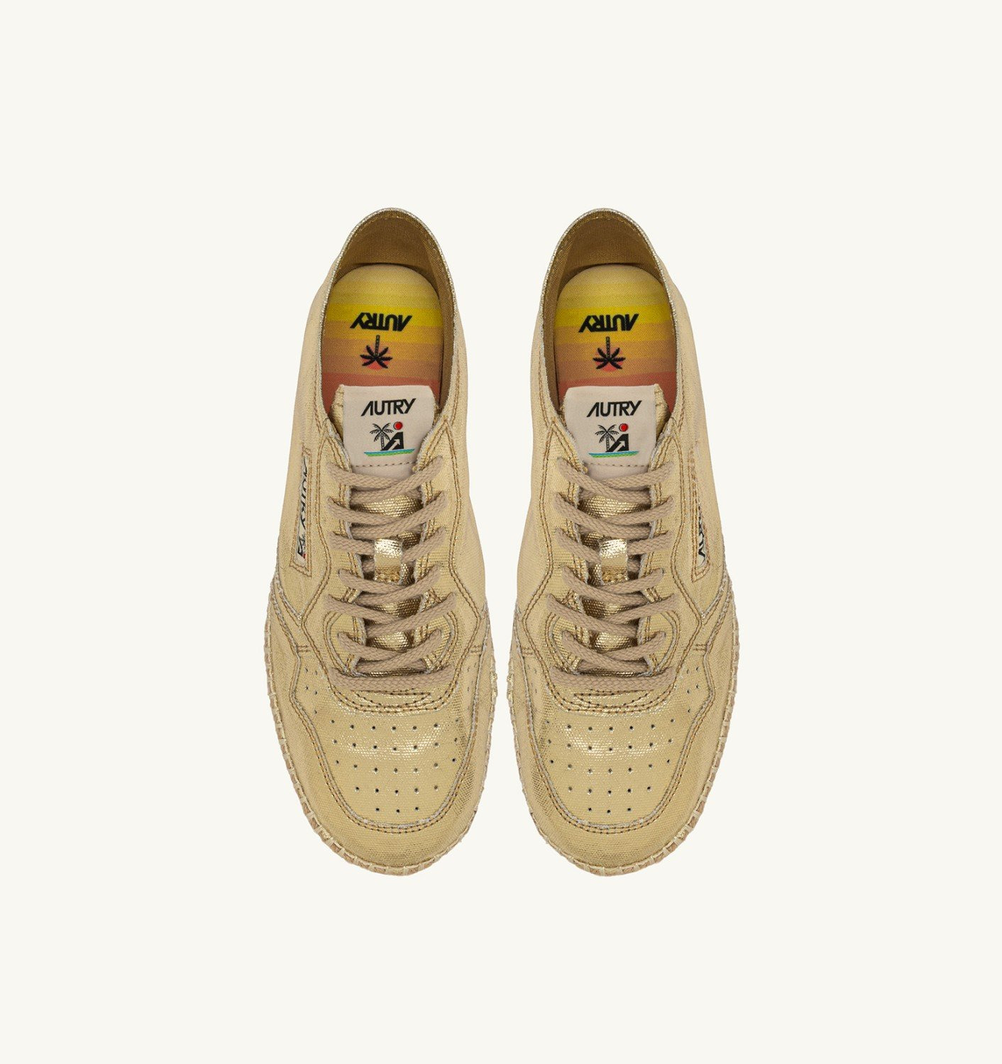 SANDY ESPADRILLES IN GOLD CANVAS - 5
