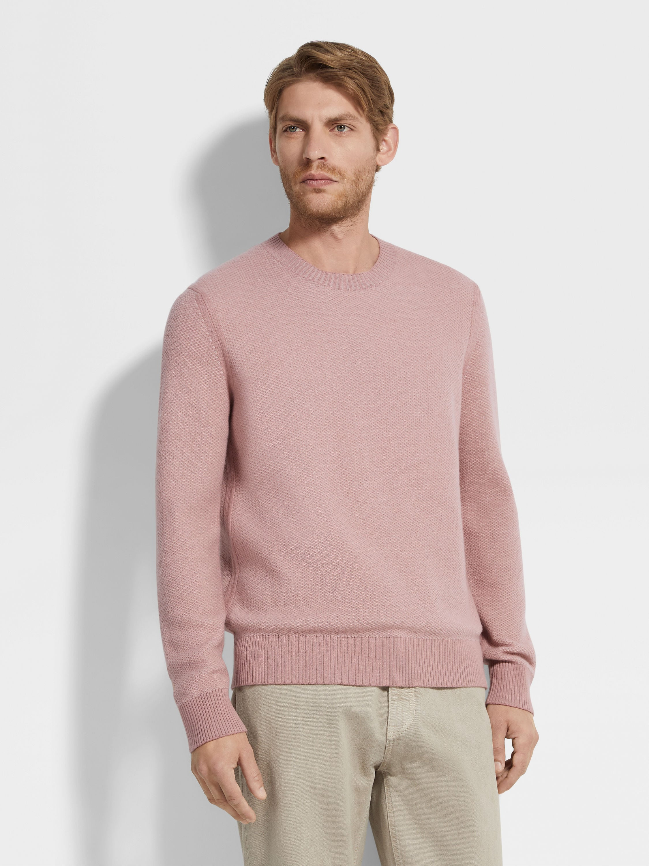 DUST PINK OASI CASHMERE CREWNECK - 4