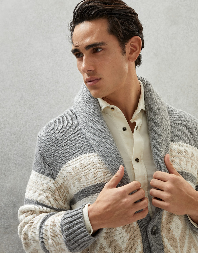 Nordic Jacquard cardigan in cashmere 3