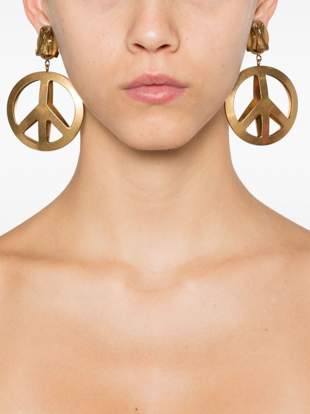 peace sign clip-on earrings - 2