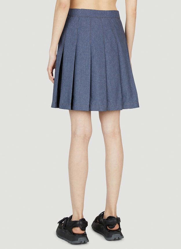 Pleated Skirt in Dark Blue - 4