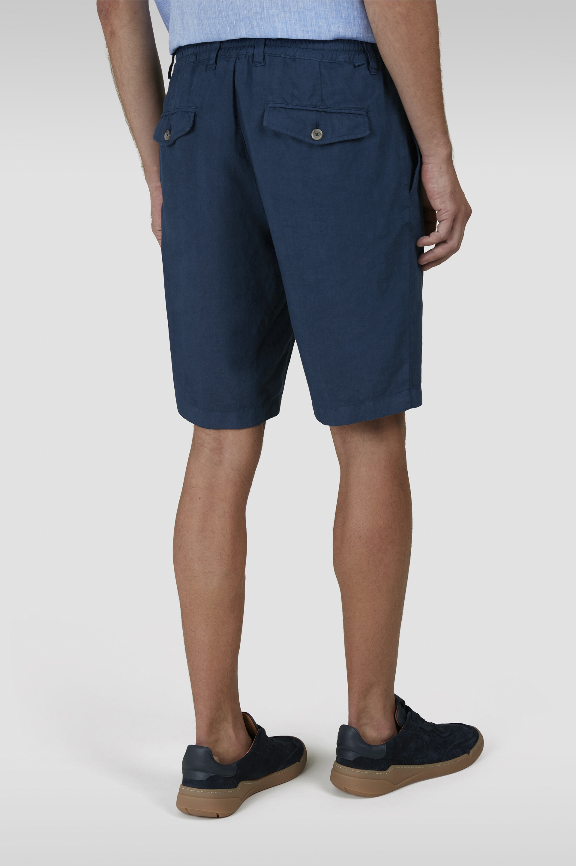 GARMENT-DYED LINEN BERMUDA - 3
