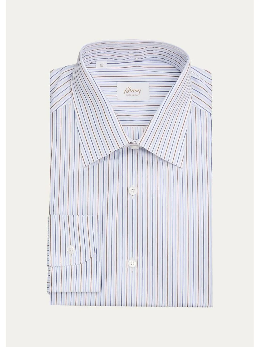 Men's Striped Cotton Dress Shirt - 1