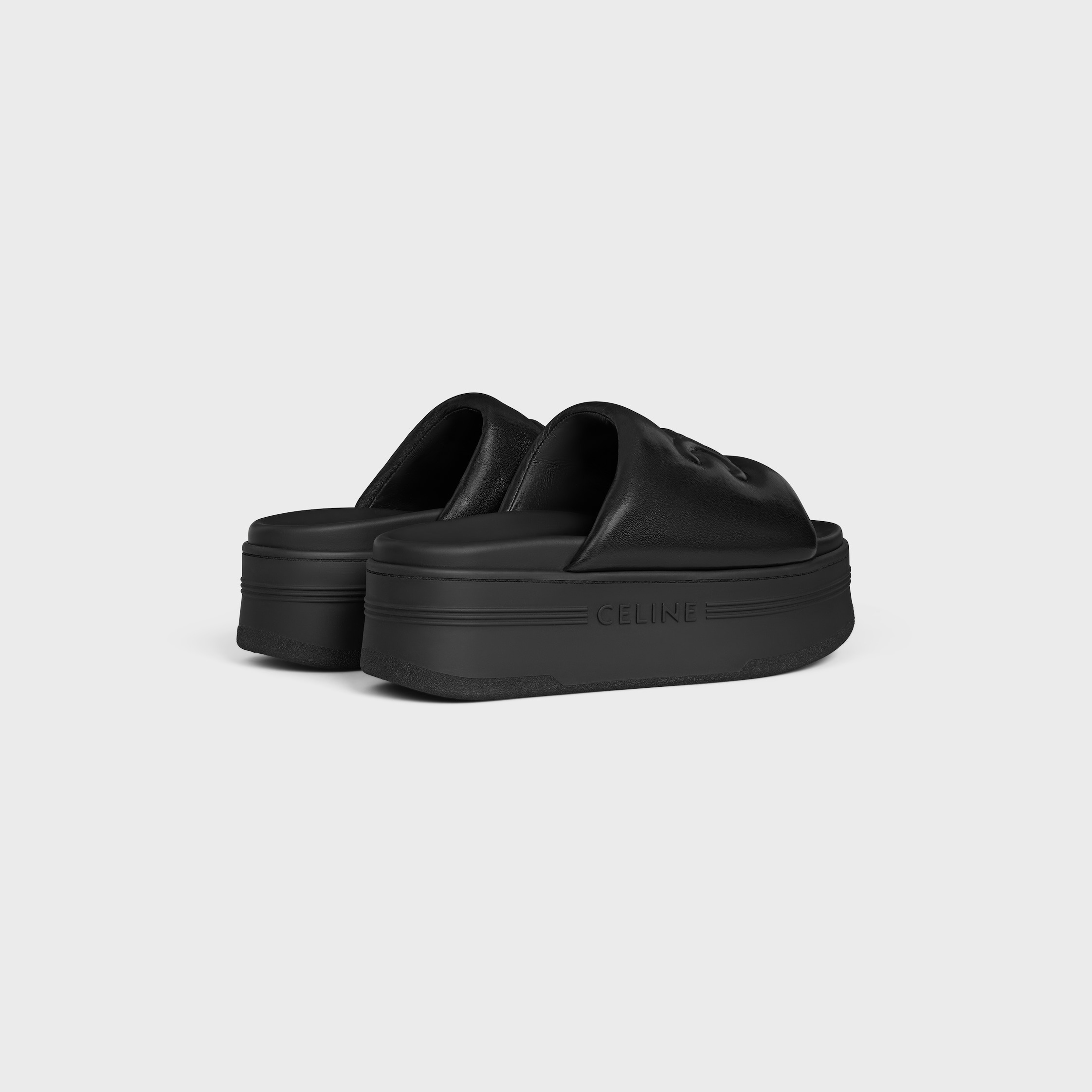 CELINE BLOCK SLIDE WITH TRIOMPHE IN LAMBSKIN - 3
