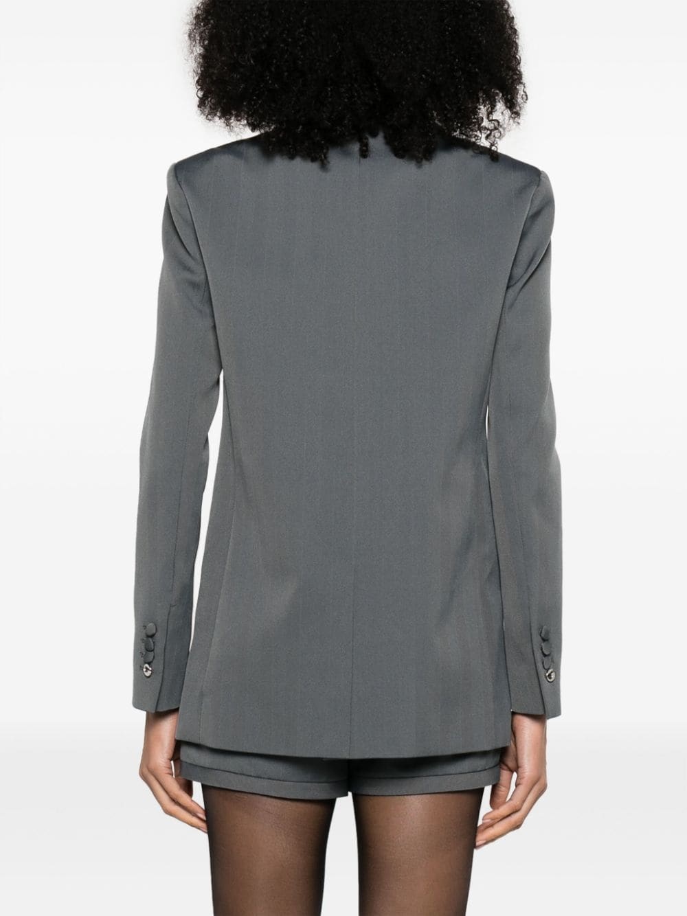 twisted cut-out herringbone blazer - 4