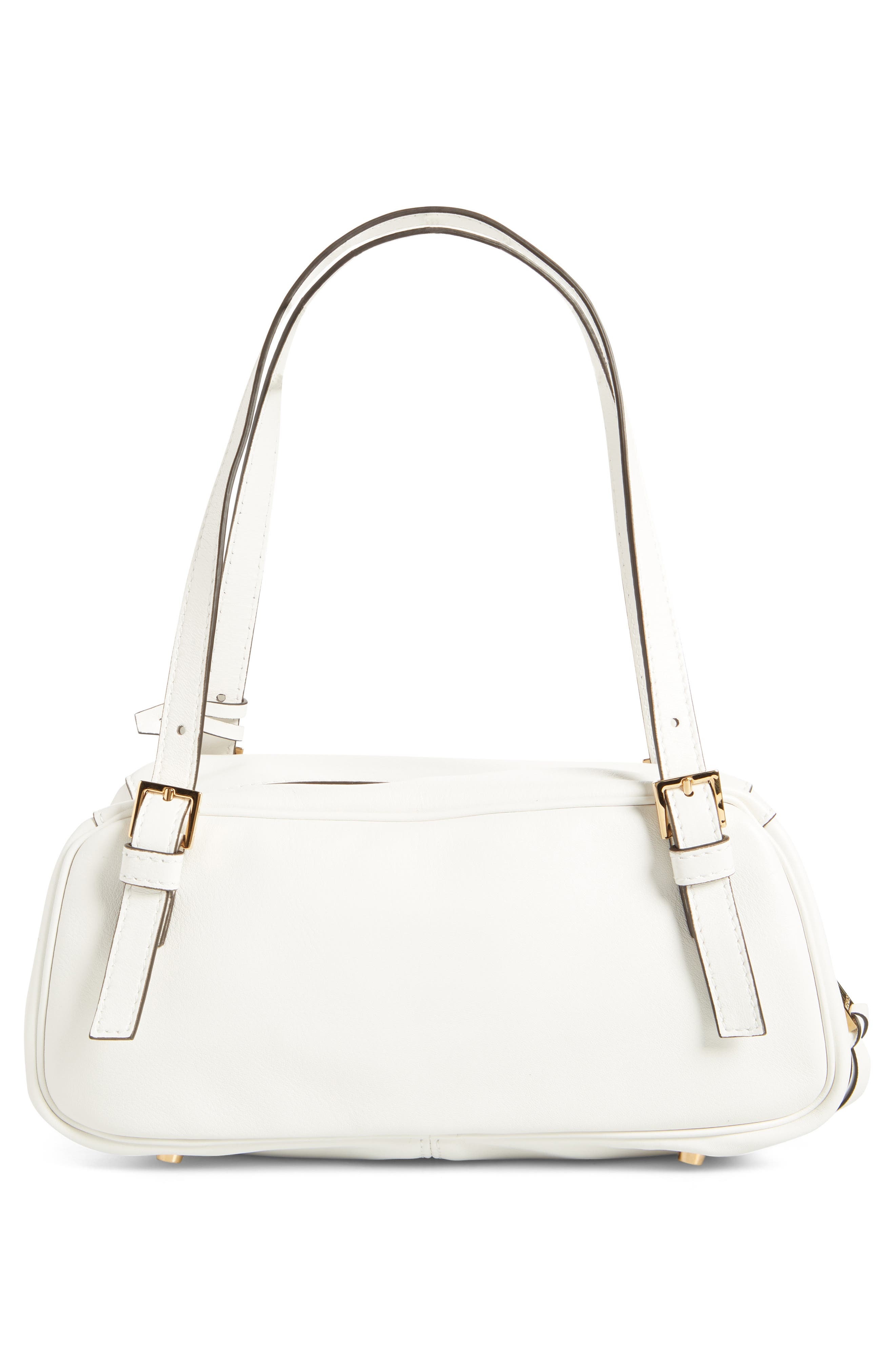 Versace Small Logo East/West Leather Shoulder Bag in Porcelain White Versace Gold at Nordstrom - 4