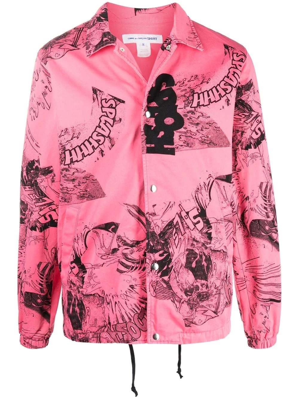 graphic-print shirt jacket - 1