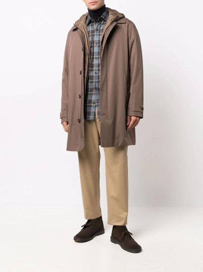 Z Zegna layered hooded coat outlook