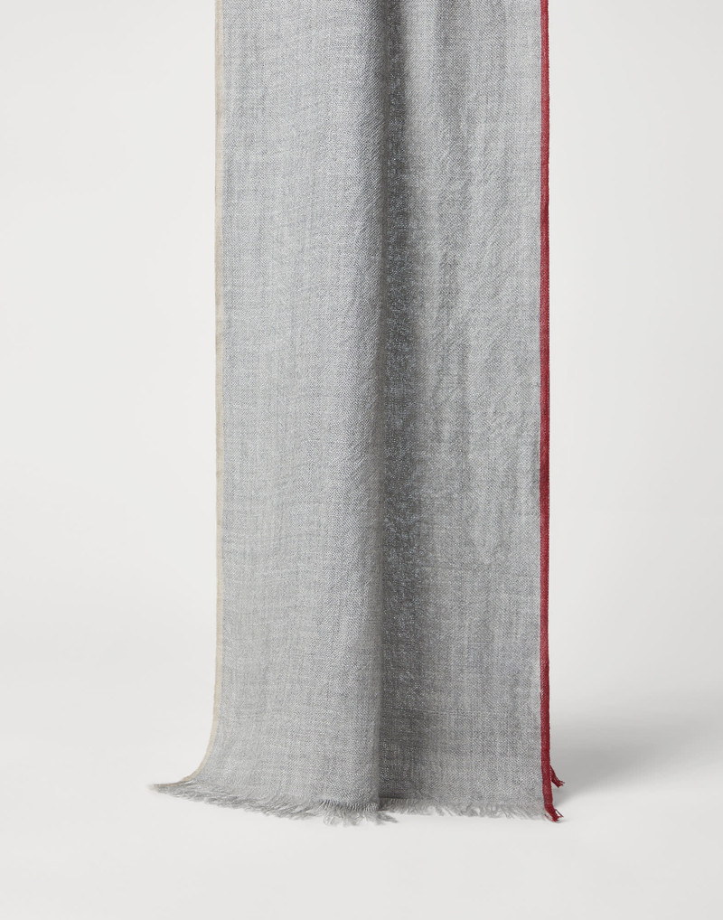 Cashmere and cotton scarf with selvedge - 1