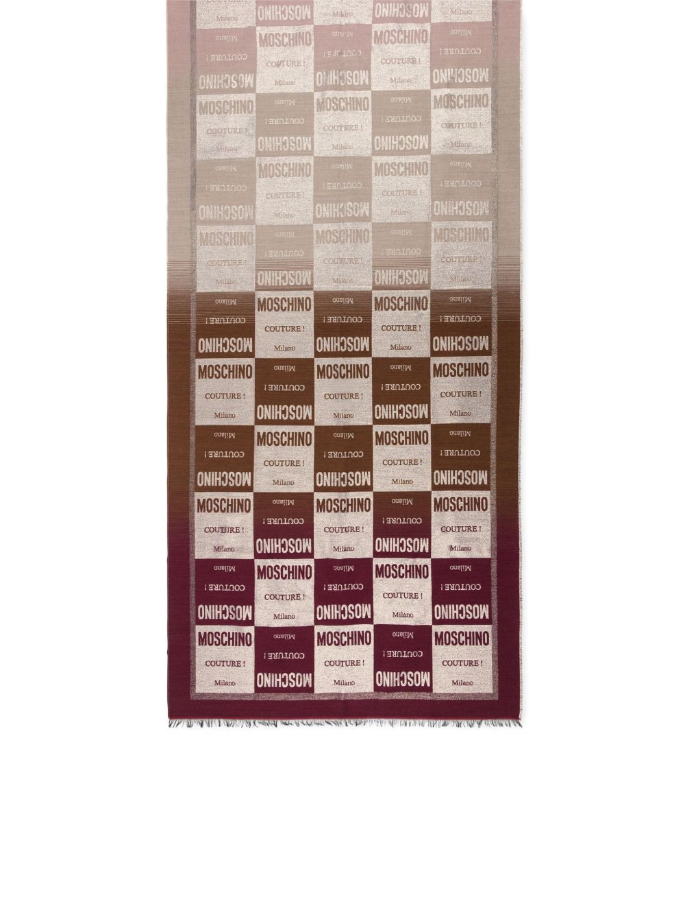 logo-print check scarf - 3