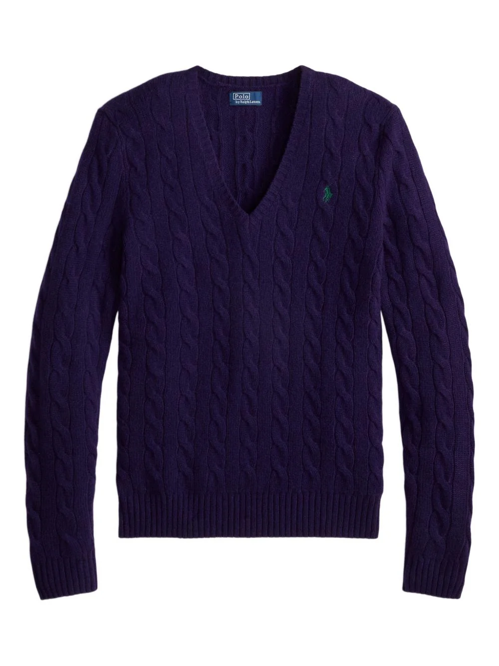 cable-knit V-neck sweater - 1