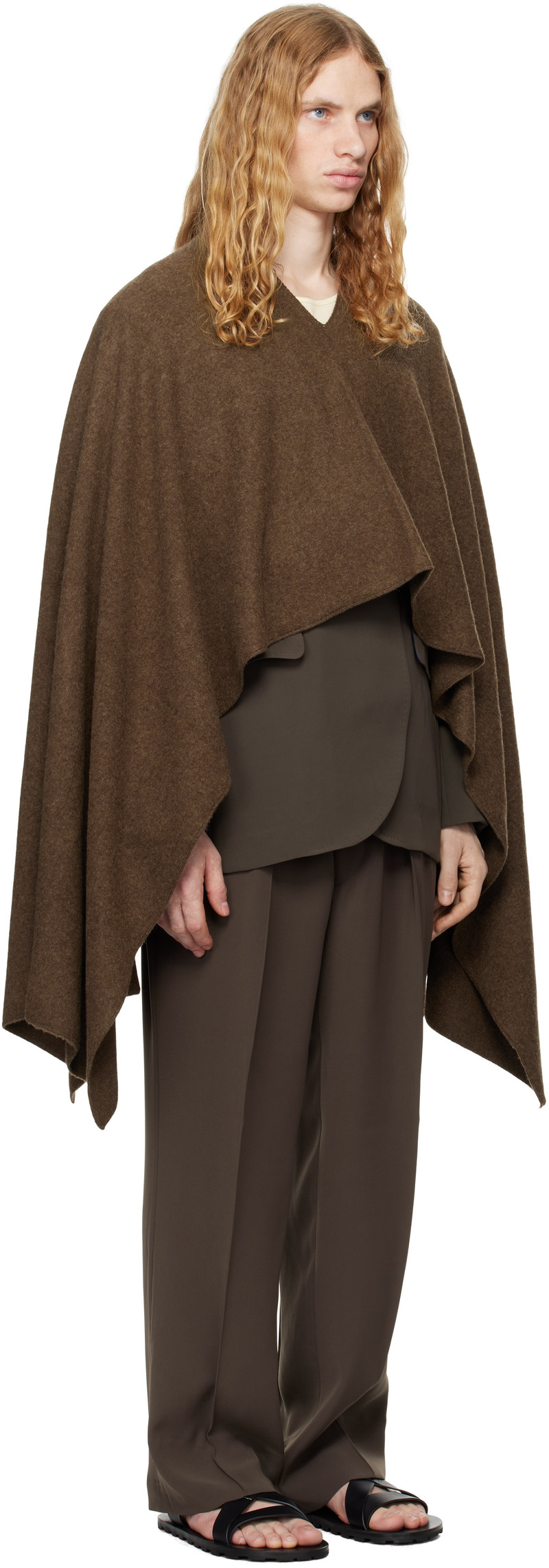 RAINMAKER KYOTO Brown Stole Poncho outlook