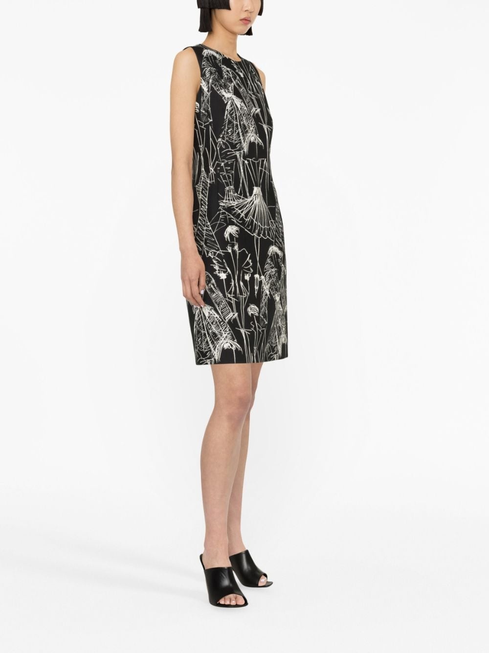 Croquis-print sleeveless minidress - 3