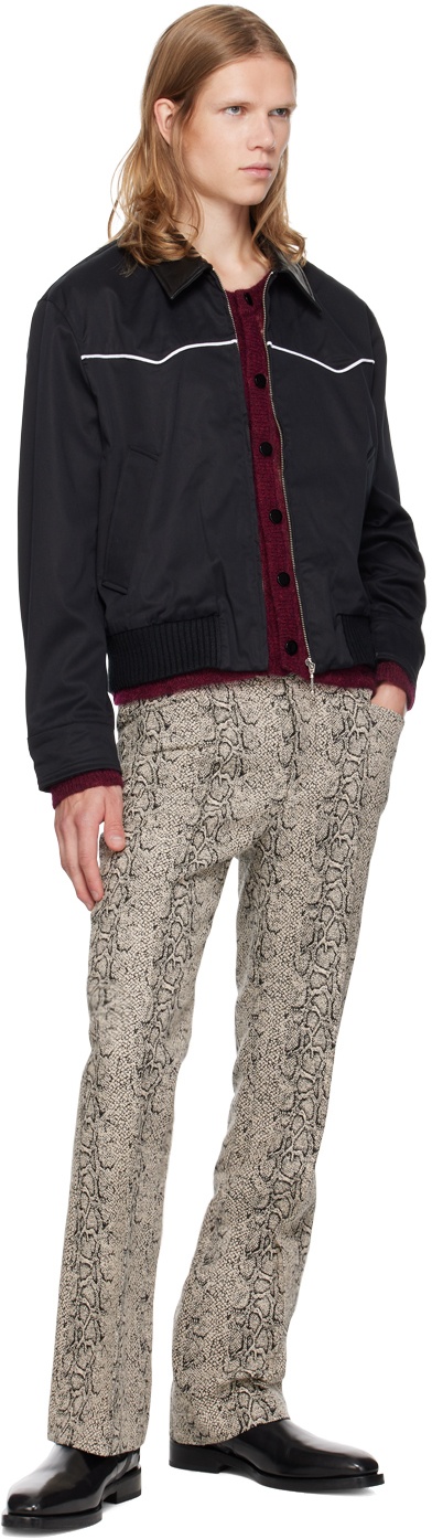 ERNEST W. BAKER Black Western Harrington Jacket | REVERSIBLE ERNEST W. BAKER Black Western Harrington Jacket | REVERSIBLE