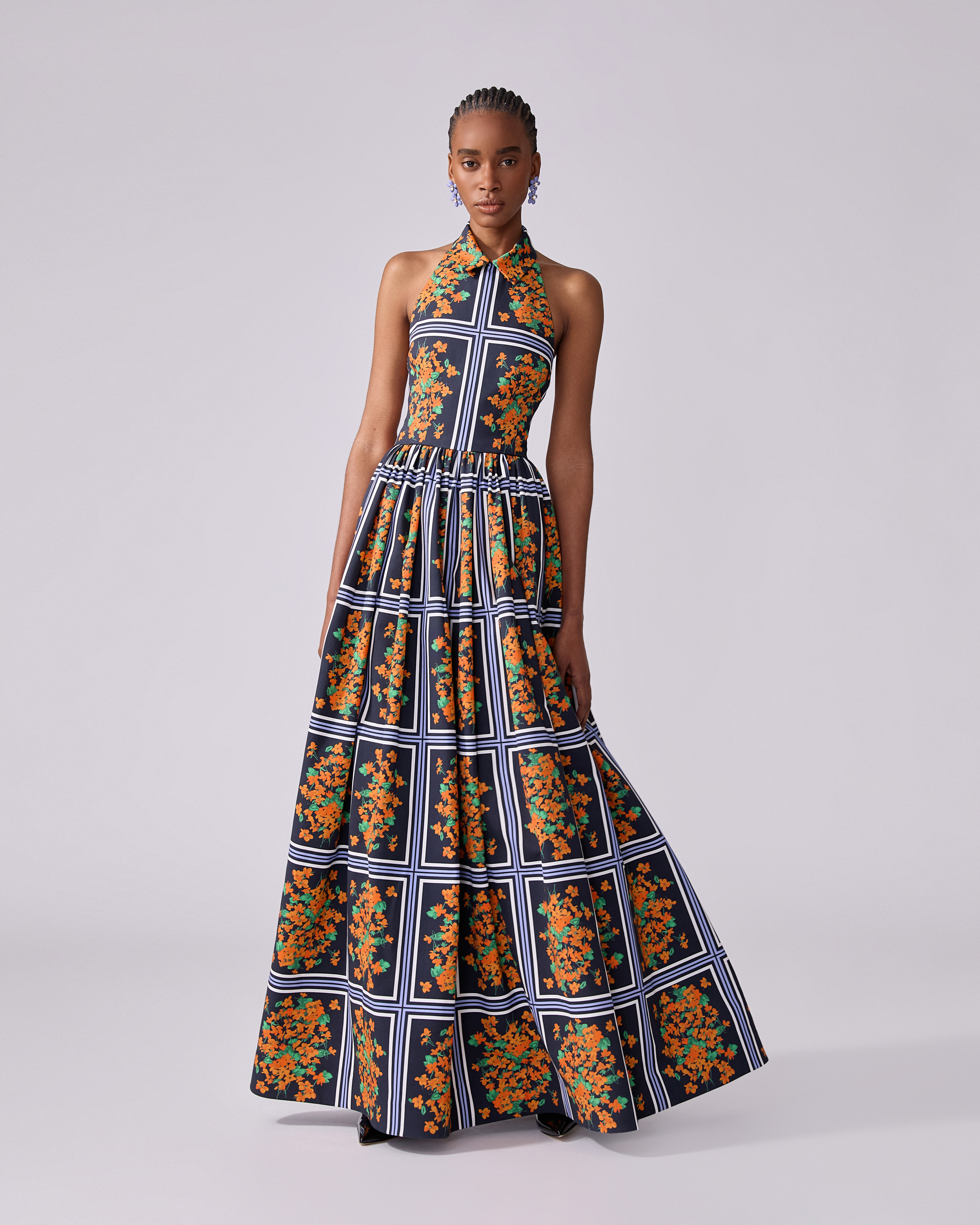 Floral-Print Halterneck Ball Gown - 2
