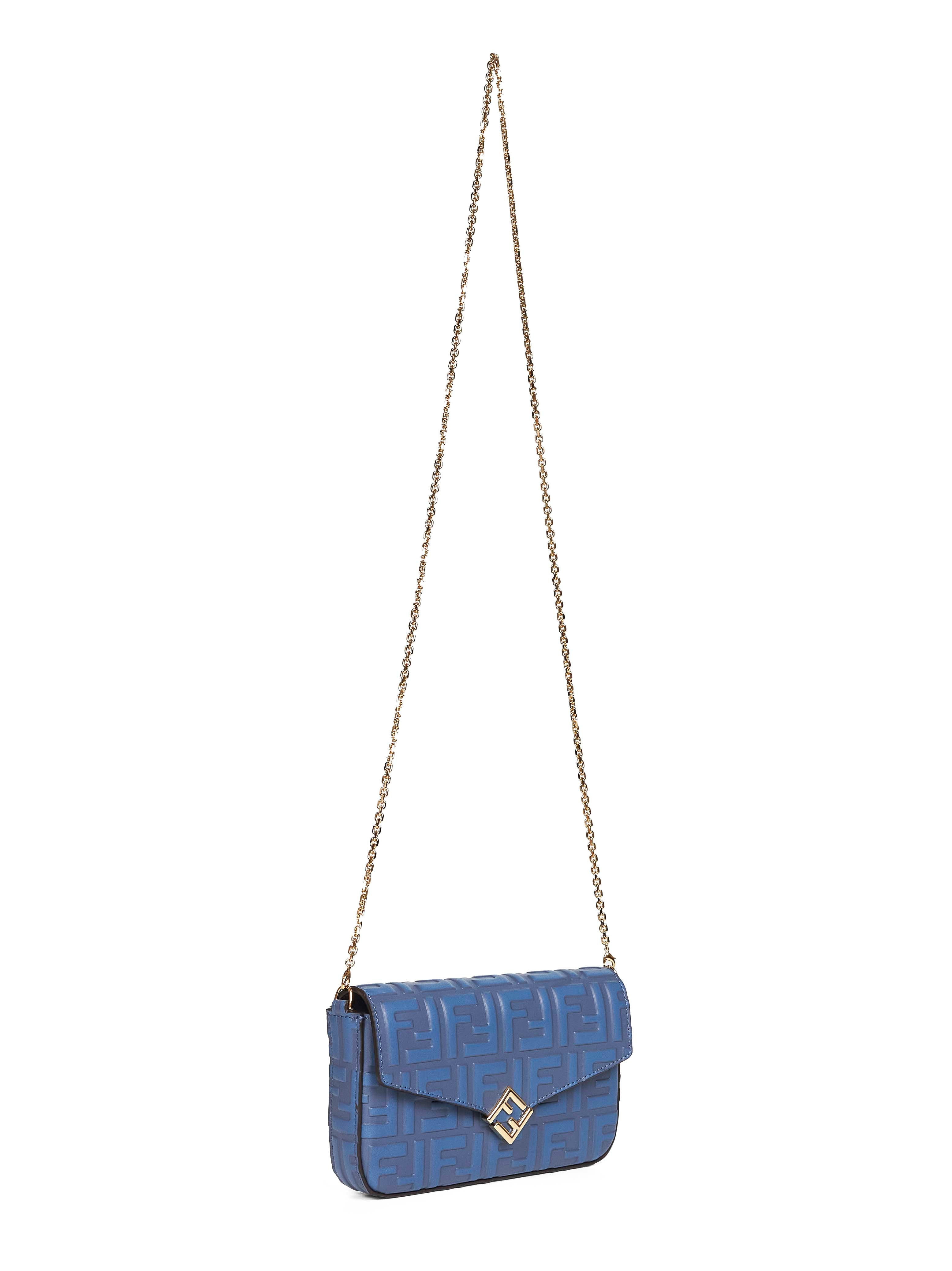 Fendi Women Blue Wallet On Chain Ff Diamonds Minibag - 2