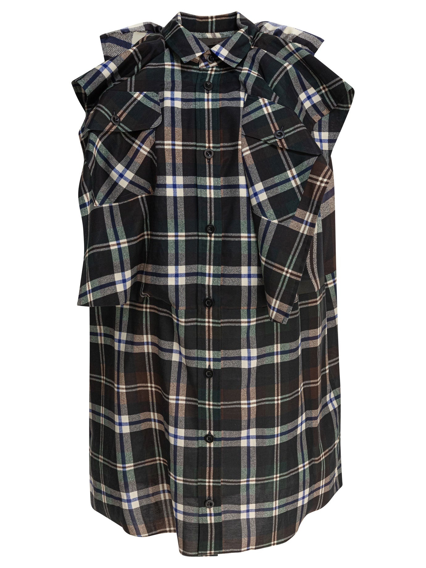 Sacai Plaid Print Dress - 1