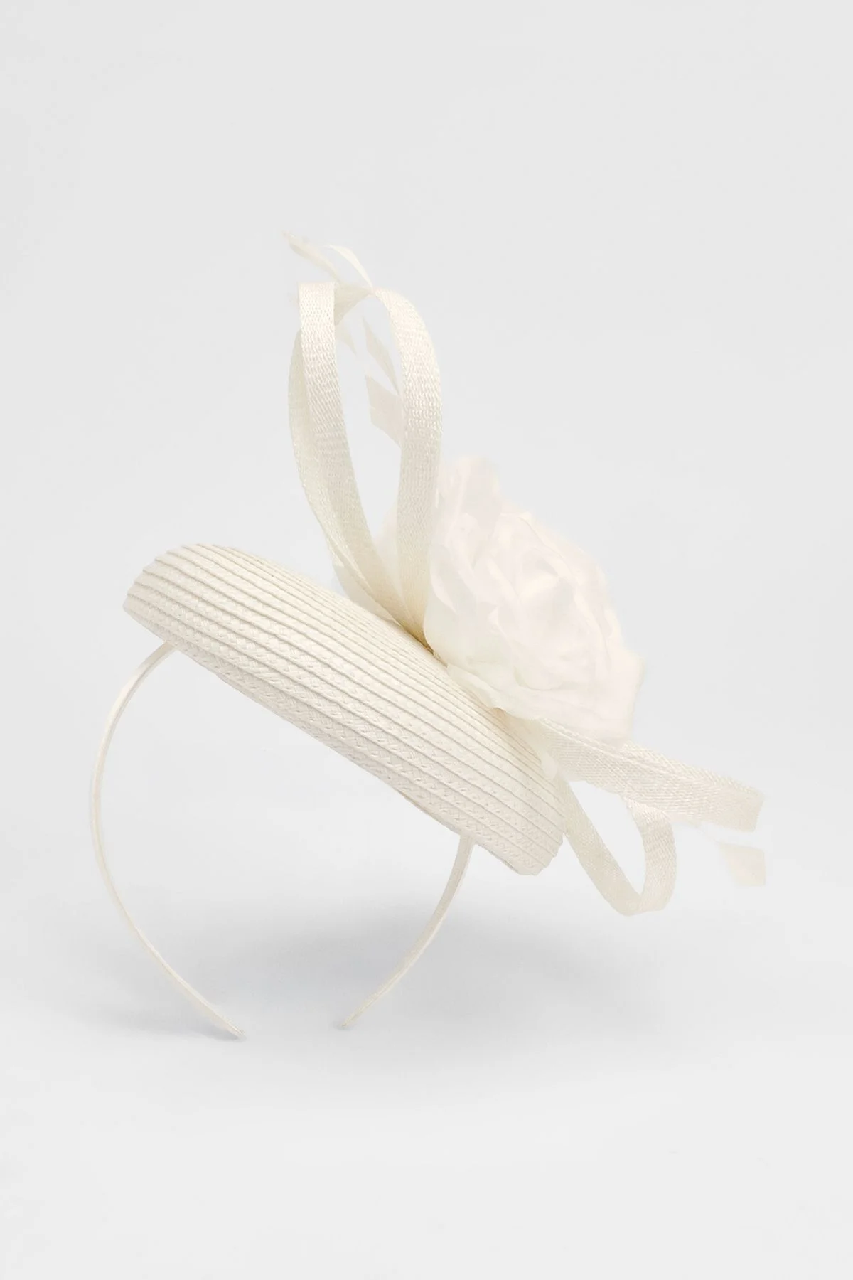 Flower Trim Pillbox Fascinator - 1