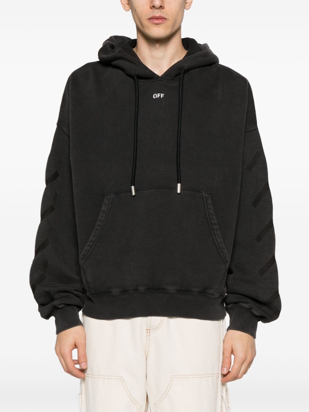 Off-White Men Logo Cotton Hoodie - 2