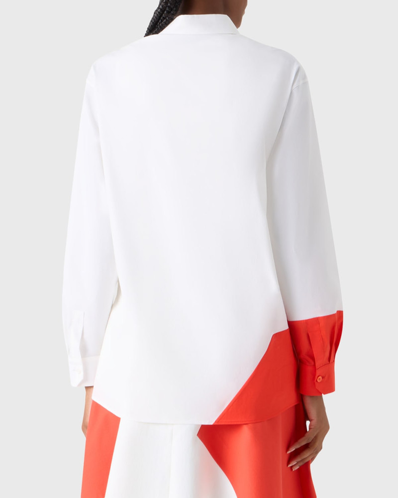 AKRIS Colorblock Patchwork Button-Down Blouse outlook