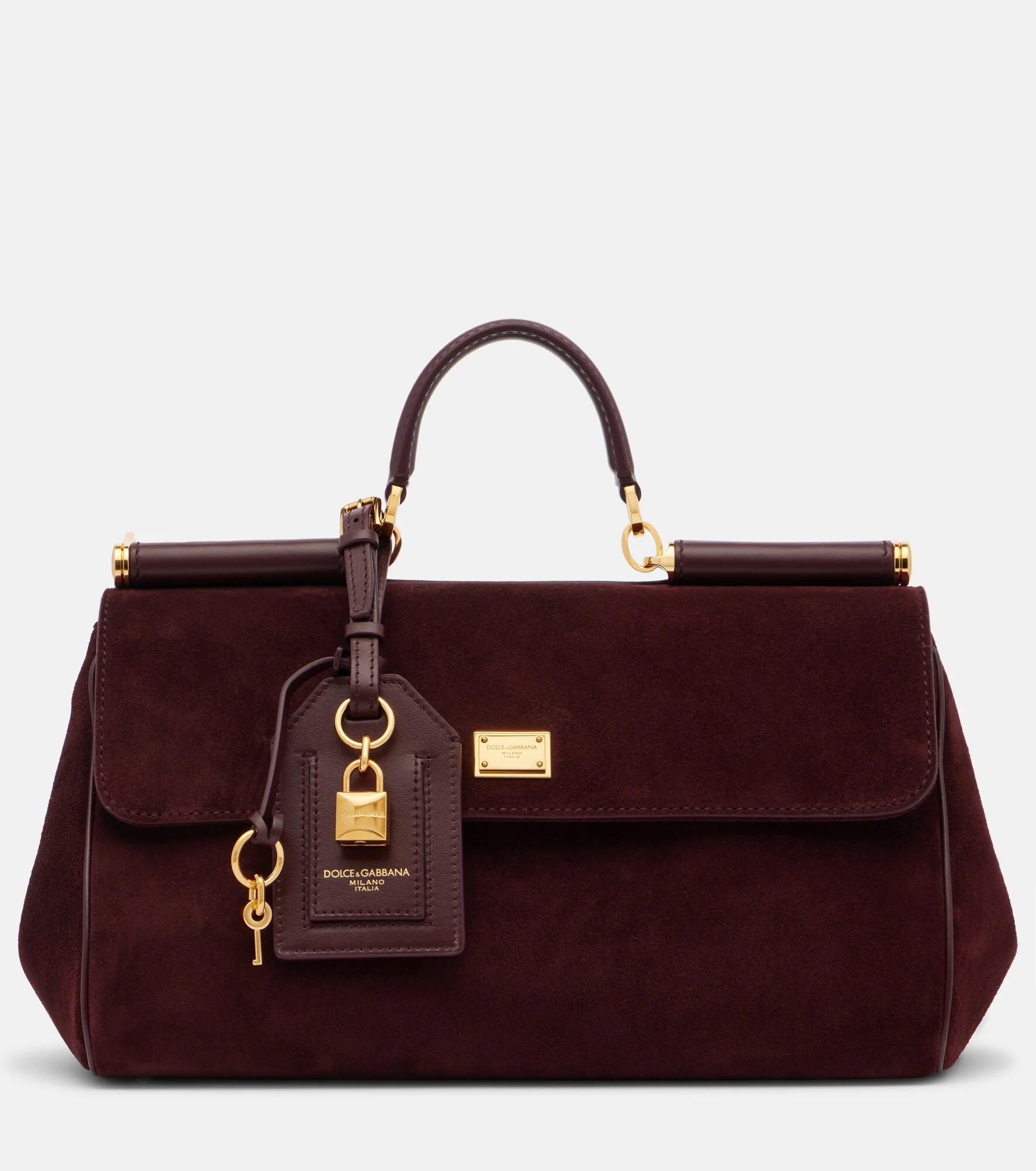 Sicily Medium suede top-handle bag - 1