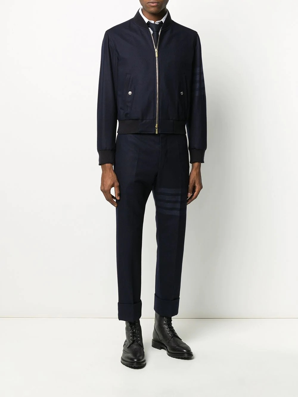 tonal 4-Bar flannel blouson jacket - 2