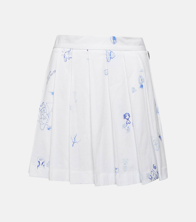 인쇄된 주름을 잡은 면 miniskirt - 1