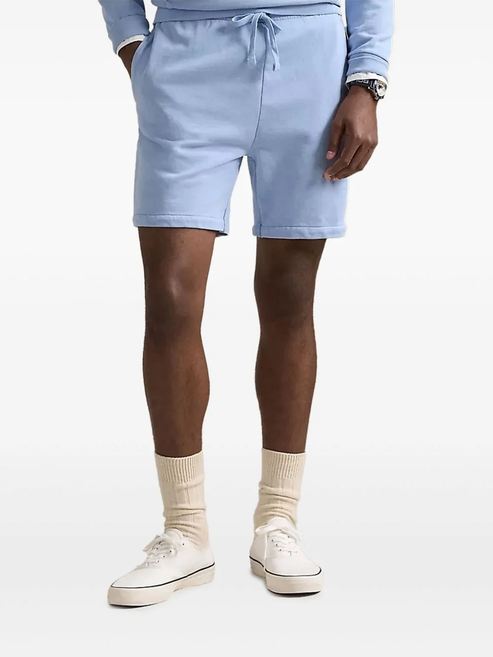 drawstring track shorts - 1